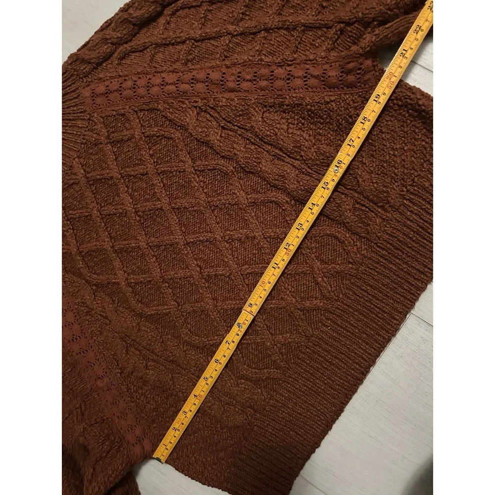 Free People Oversized Chunky Knit Mock Neck Sweater Sz S Rust Color‎ Cozy